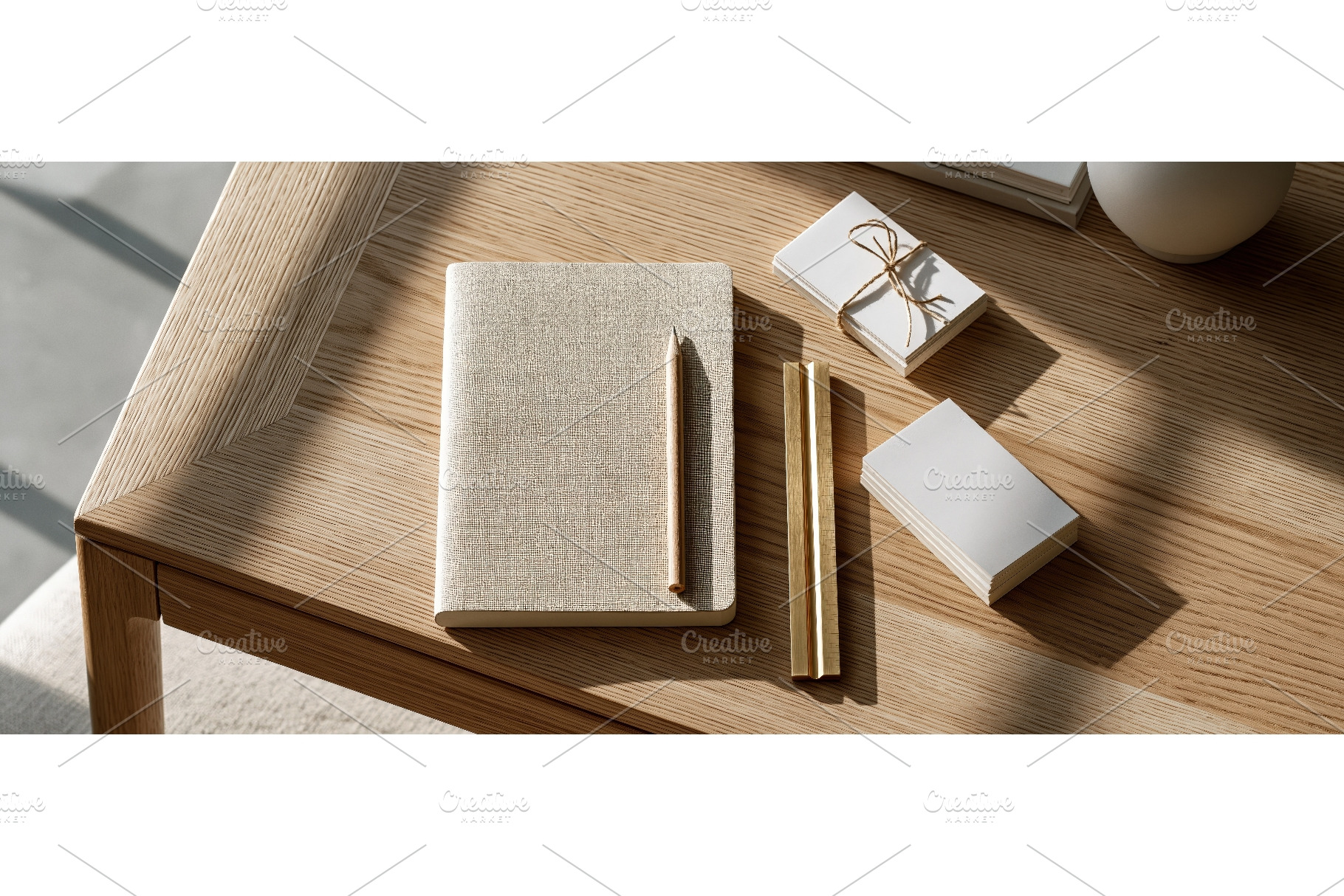 Clean Wooden Desk with Notebook, a School & Education Photo by piter.goskov