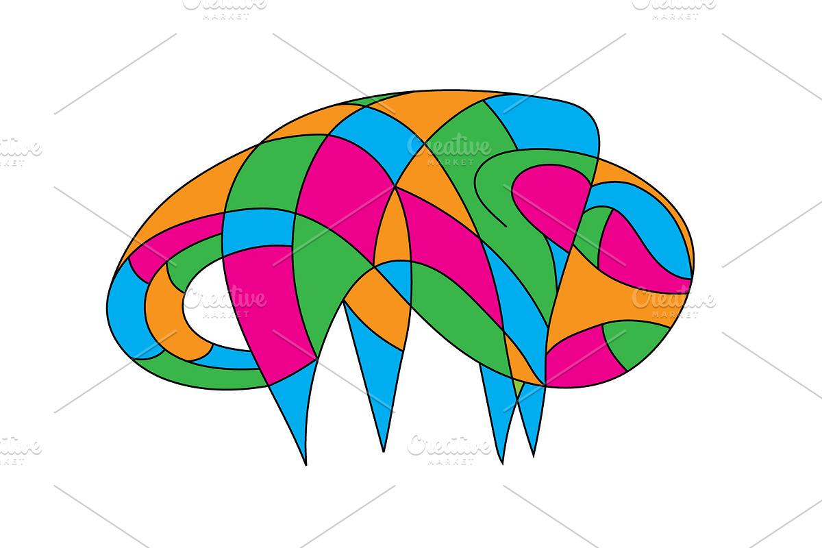 Abstract art bison in bright colors, an Animal Illustration by DutchDigitalDesign (Photo 3 of 3)
