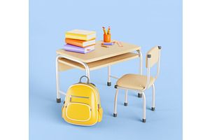 3d classroom interior set, school or, an Education Illustration by Marozhkastudio