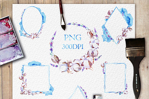 Lavender And Cotton Watercolor Set