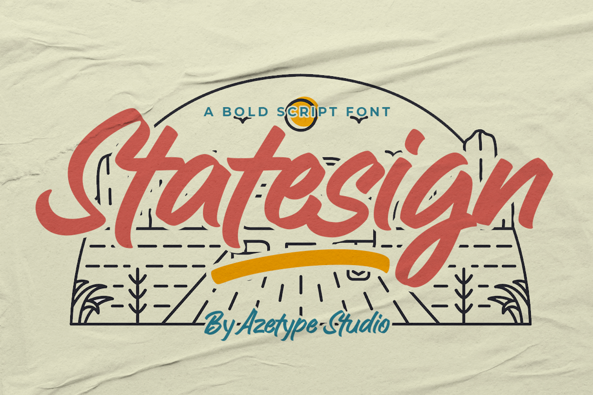 Statesign • A Bold Script, a Script Font by azetypestudios.com (Photo 1 of 18)