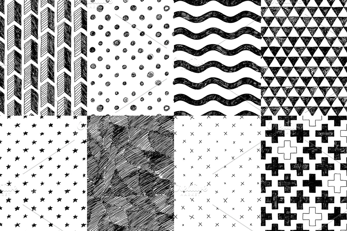 Hipster doodle set + 24 patterns, a Pattern Graphic by artnLera (Photo 5 of 5)
