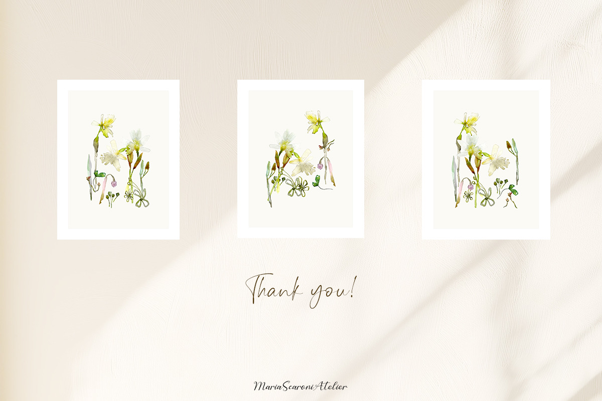 Watercolor Daffodils Floral Wall Art, a Decorative Illustration by MariaScaroniAtelier (Photo 8 of 8)