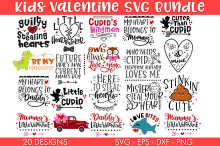 Kids Valentine's Day SVG Bundle
