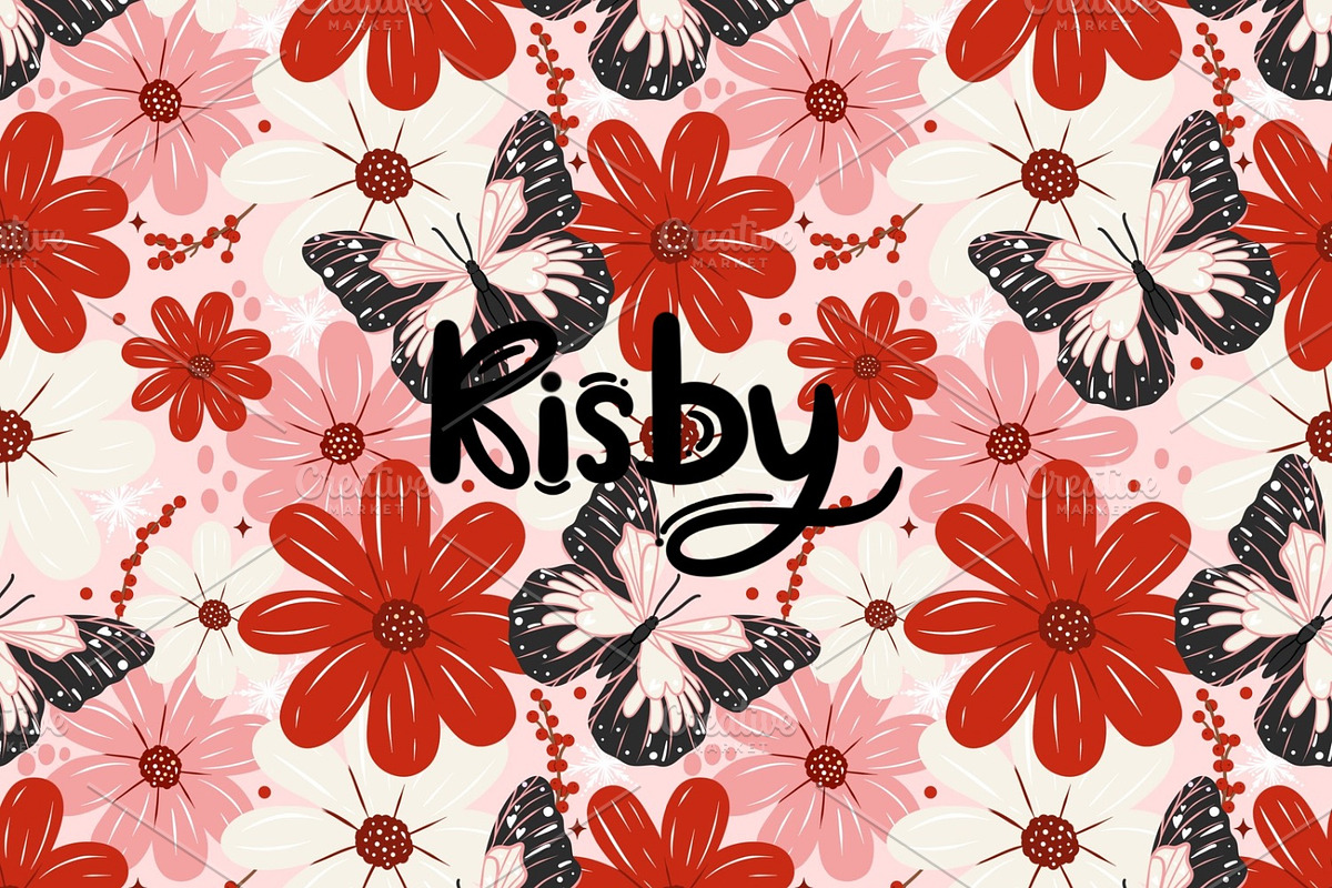 Christmas Floral Seamless Pattern, a Pattern Graphic by KisbyArt (Photo 1 of 3)