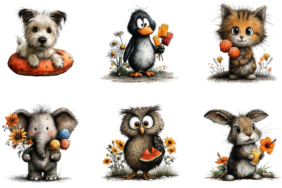 Summer Animals Whimsical Clipart, an Animal Illustration by Designking (Photo 3 of 5)