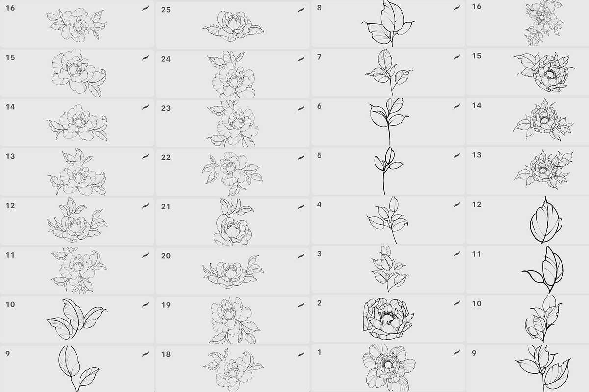 Procreate flower stamp, a Brush Add-On by AnnaPolitmerskaja (Photo 4 of 5)