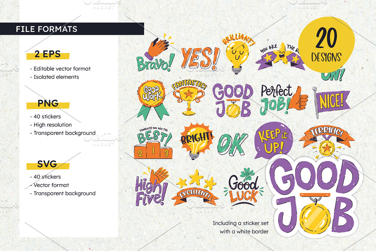 Motivational Reward Stickers, an Education Illustration by insemar (Photo 3 of 4)