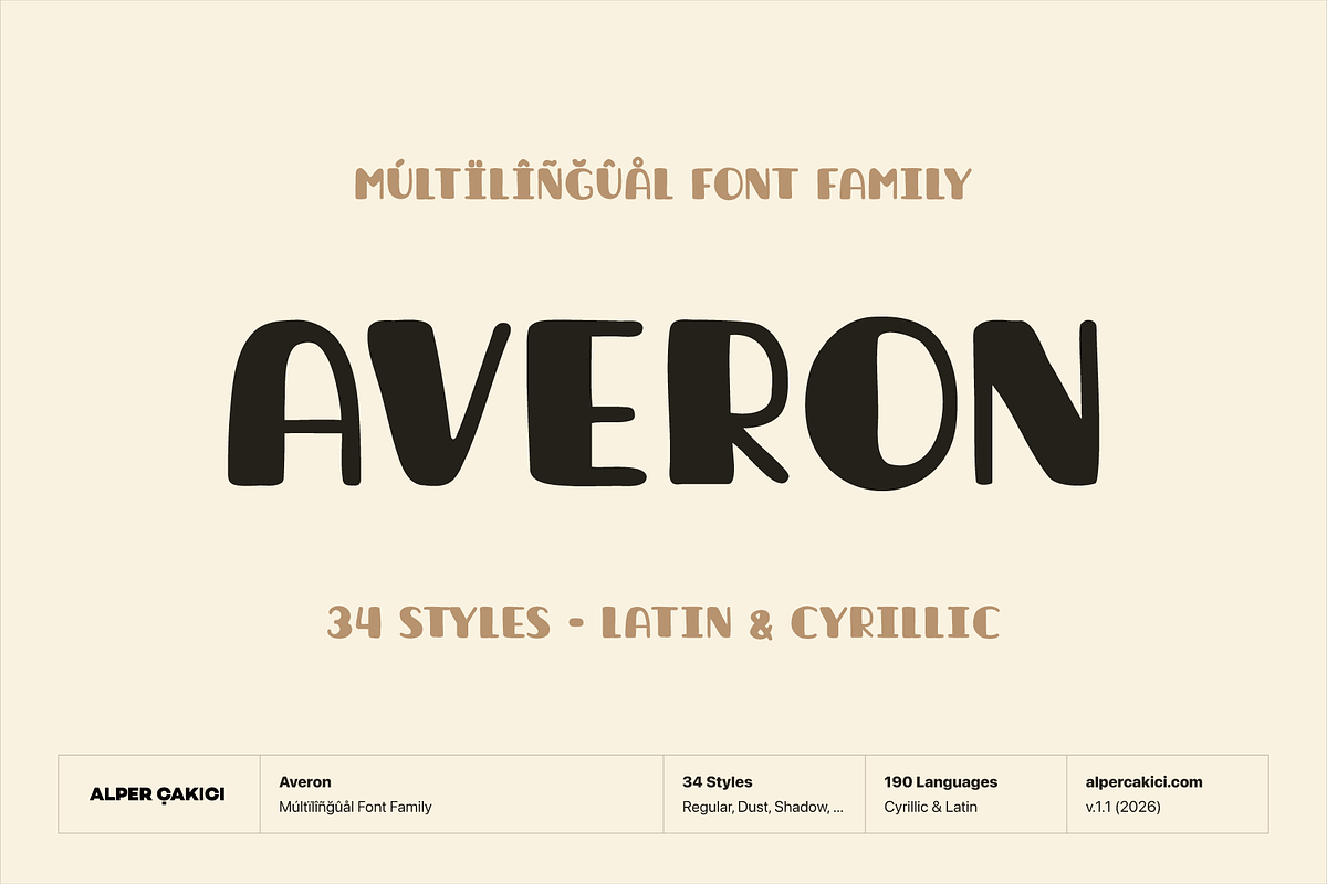 Averon Handwritten Playful Typeface, a Handwritten Font by alpercakici (Photo 1 of 14)