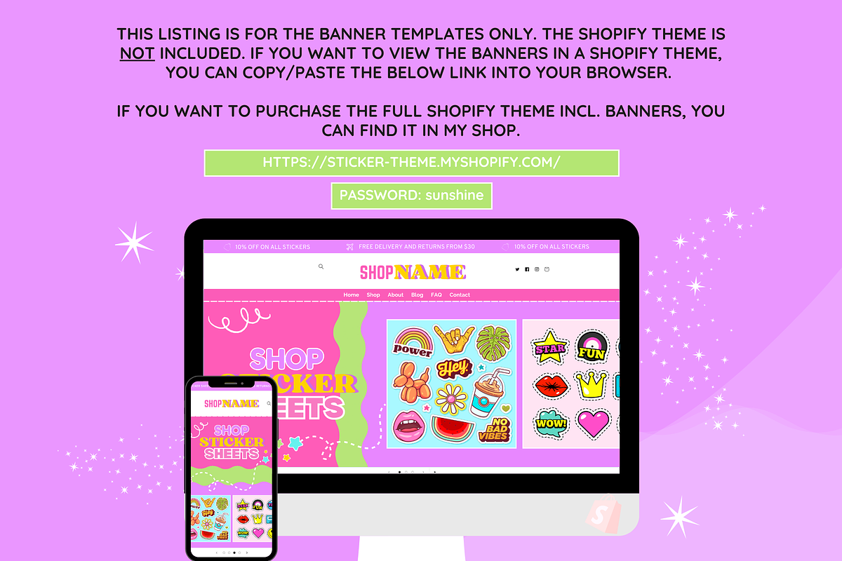 Banner Templates - Sticker Theme, a Shopify Template by SunshineStudioBoutique (Photo 5 of 9)