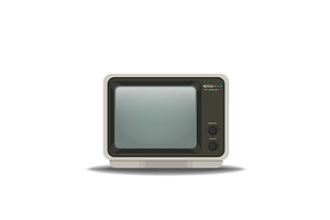 Retro 80-s amber monitor, a Technology Illustration by SkyVectors