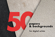 50 paper & background textures, a Texture Graphic by Endete & Mazak brushes (Thumbnail 1 of 6)