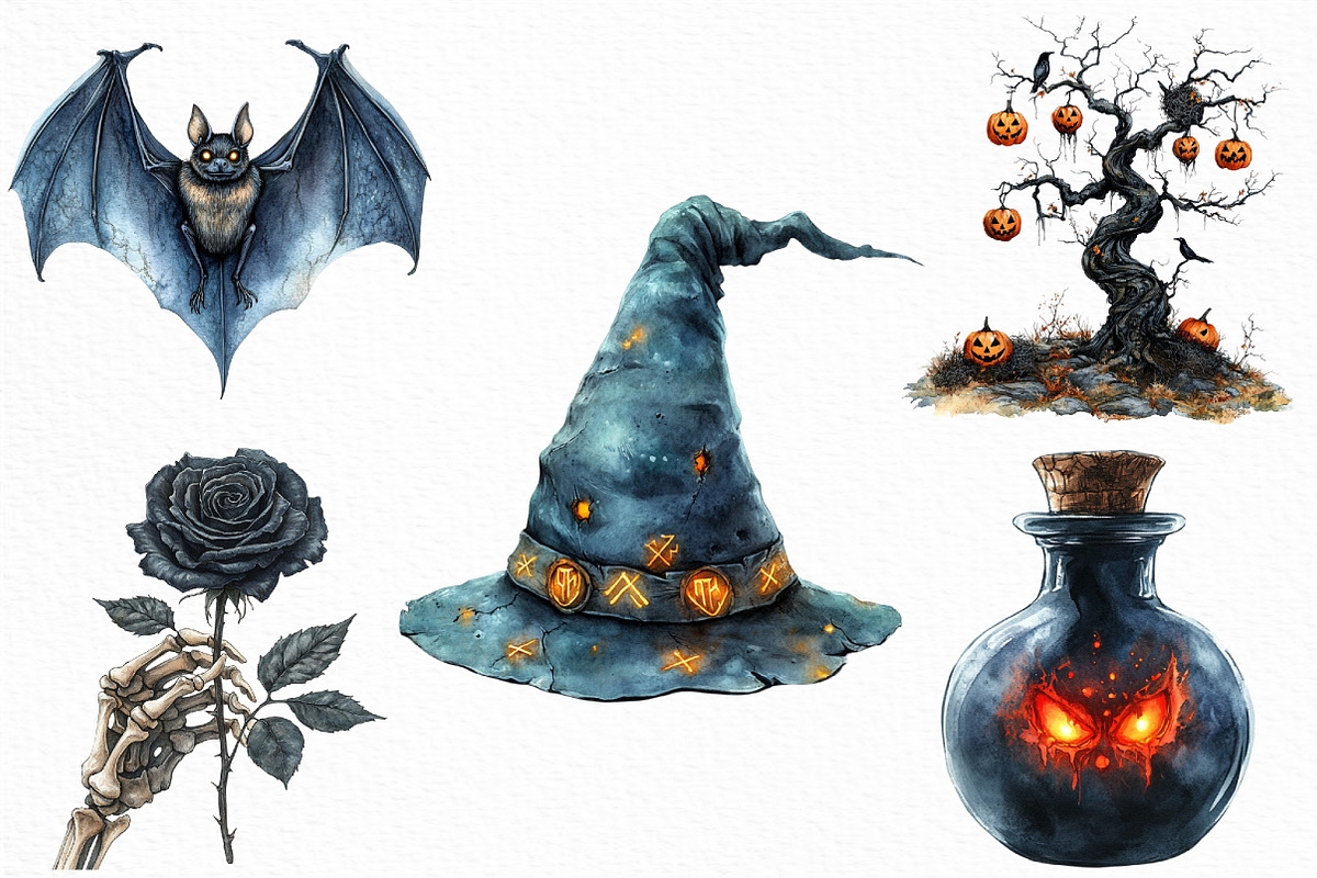 Dark Halloween Sublimation Clipart, an Illustration by Craft Nest (Photo 5 of 6)