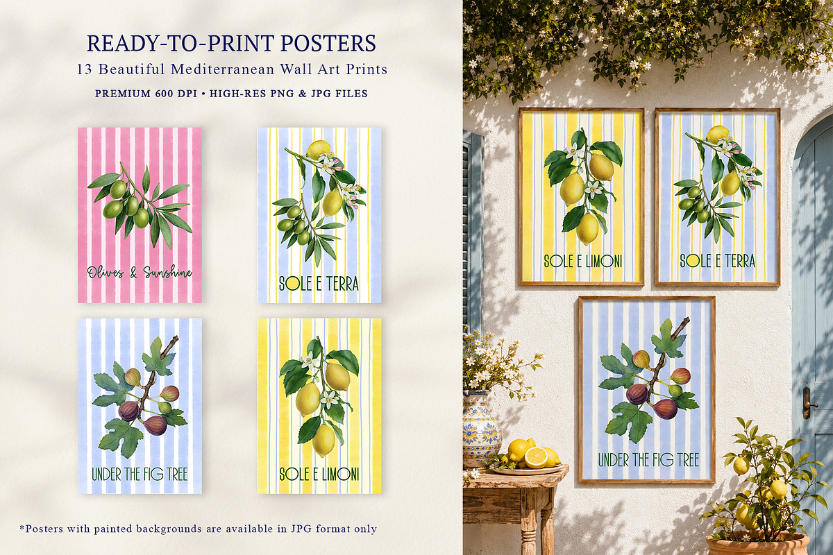 Amalfi Lemon Mediterranean Clipart, a Decorative Illustration by SunnJaneArt (Photo 5 of 17)