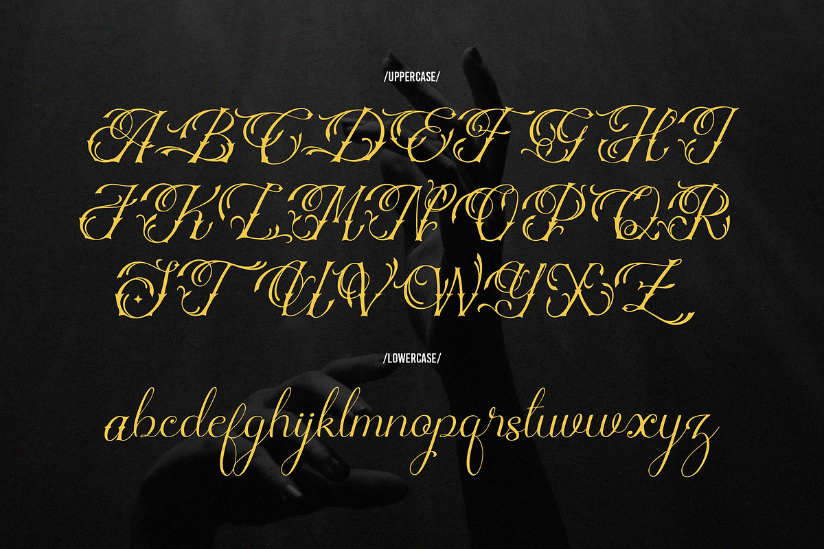 Nefaryth | Tattoo Font, a Script Font by Denustudios (Photo 10 of 14)