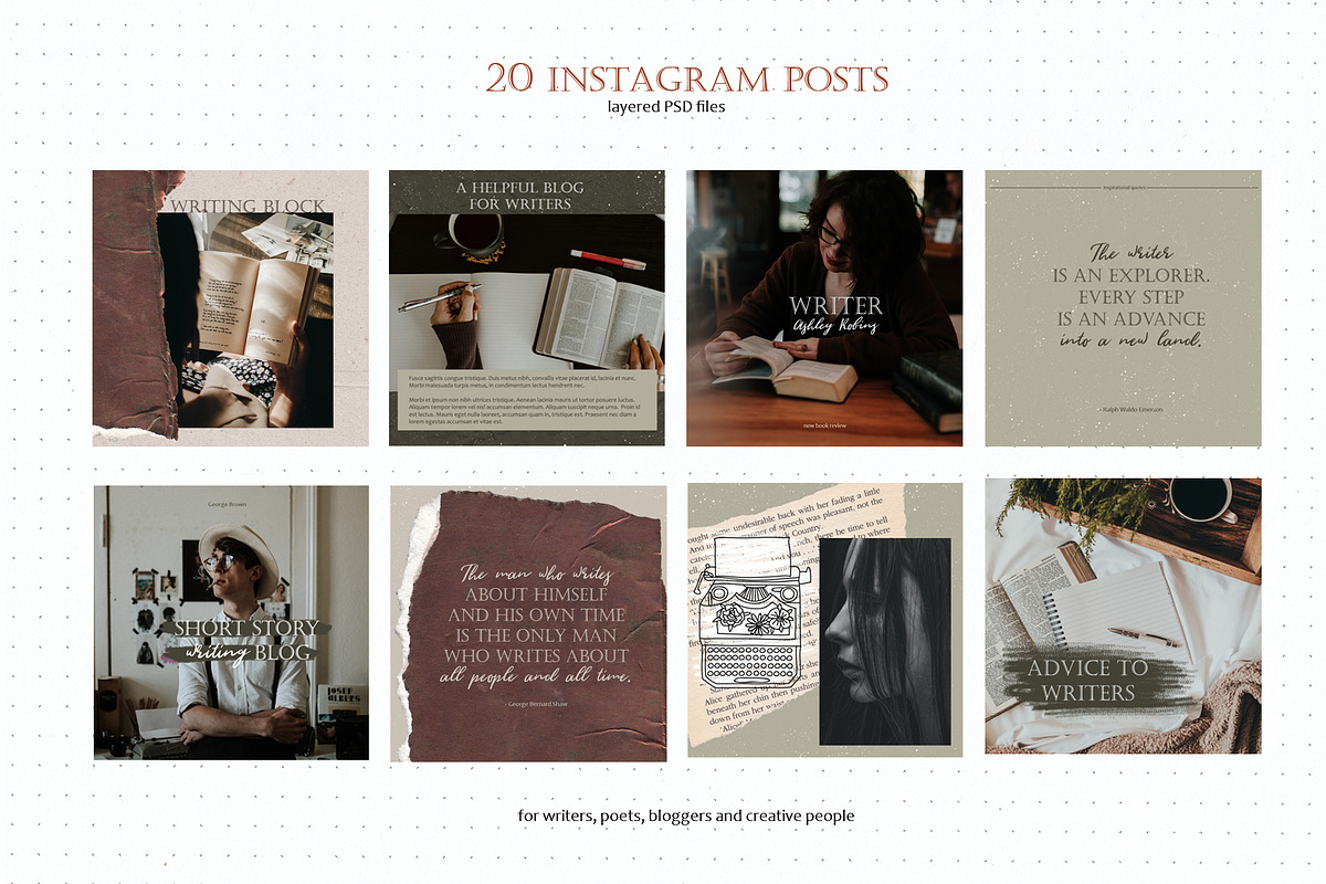 Writer Collection, a Social Media Template by Scarlet Heath Art (Photo 4 of 19)