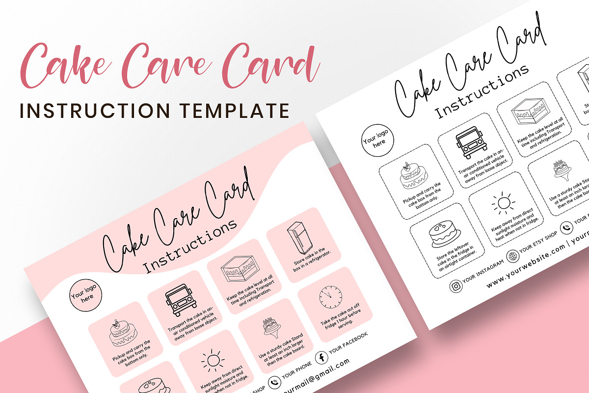 Cake Care Instruction Template, a Design Template by Snapybiz (Photo 3 of 12)