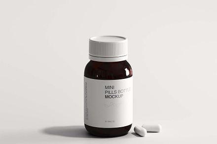 exclusive mini pills bottle mockup, a Packaging Mockup by el_chambers