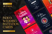 Indian Wedding Invitation Cards, an Invitation Template by Creative Hatti (Thumbnail 1 of 6)