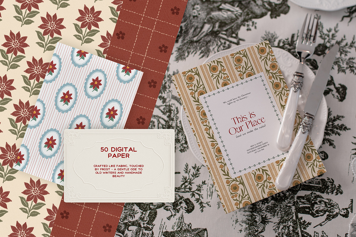 Old Winter Atelier Christmas Paper, a Background Graphic by Muse Artist (Photo 13 of 13)