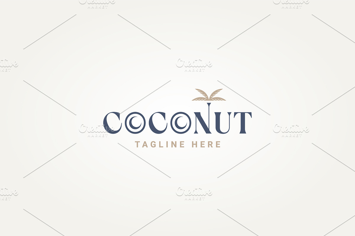 coconut palm tree typography logo, a Branding & Logo Template by Blazybone