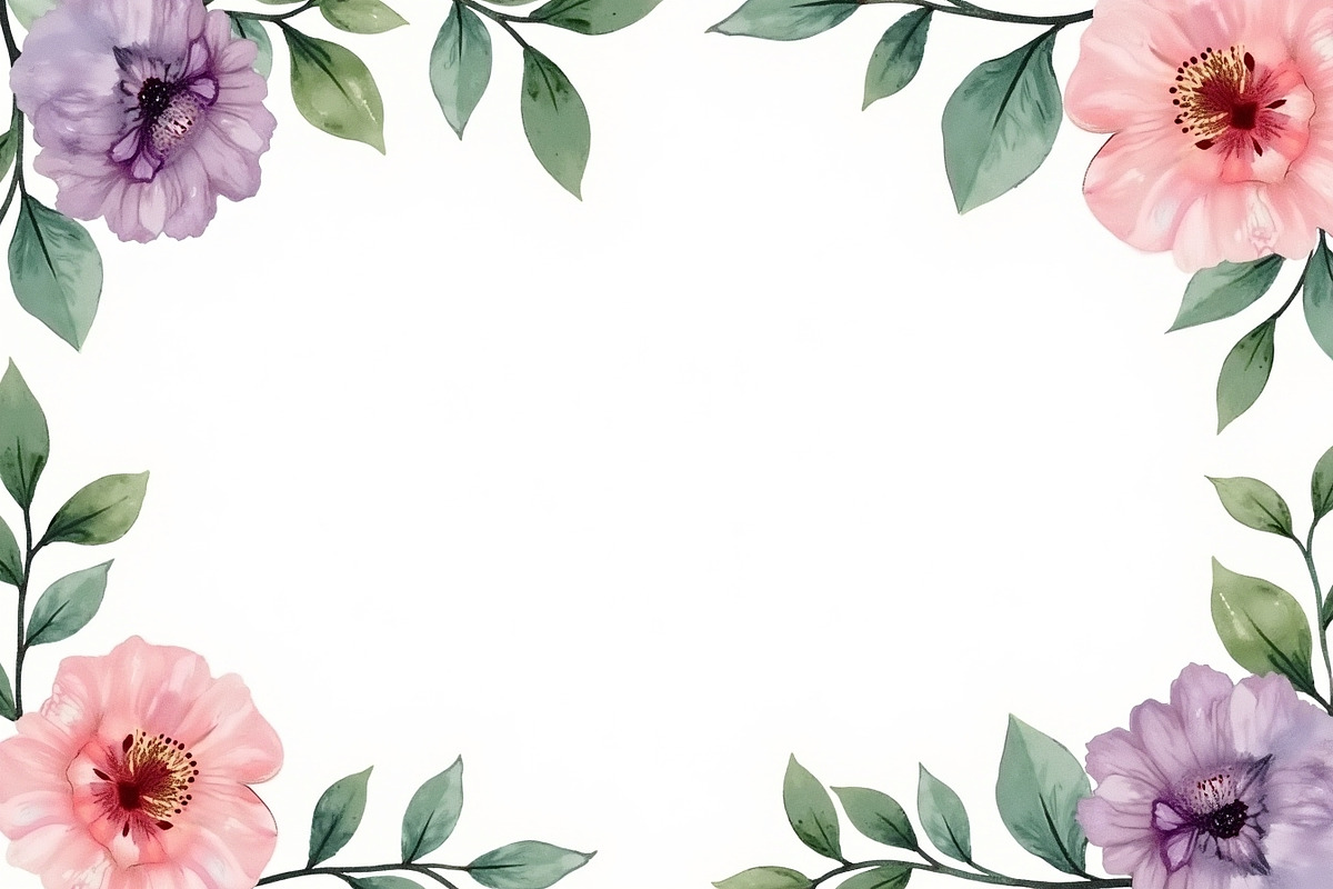 Watercolor Floral Frame Set, an Illustration by Creativeshirt (Photo 7 of 11)
