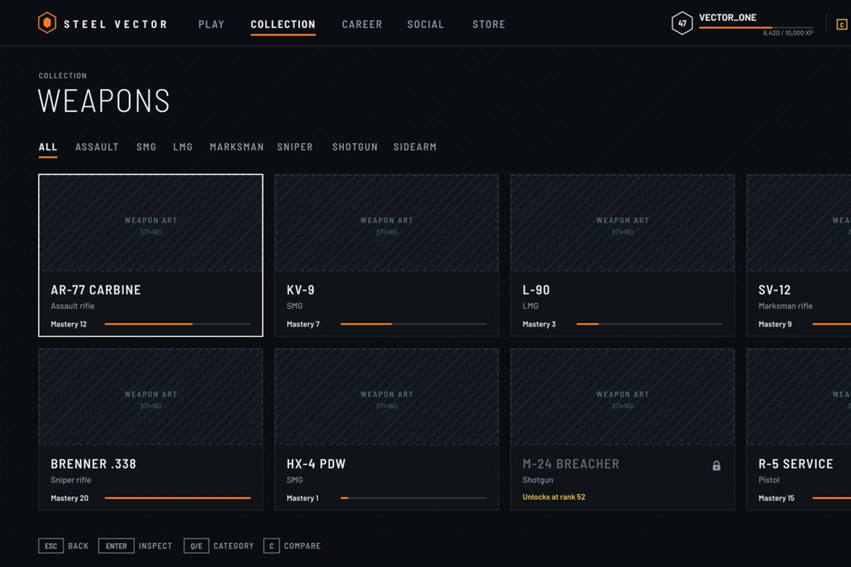 Military FPS Game 100 Screens, an UI Kit Template by pawellpi (Photo 67 of 116)