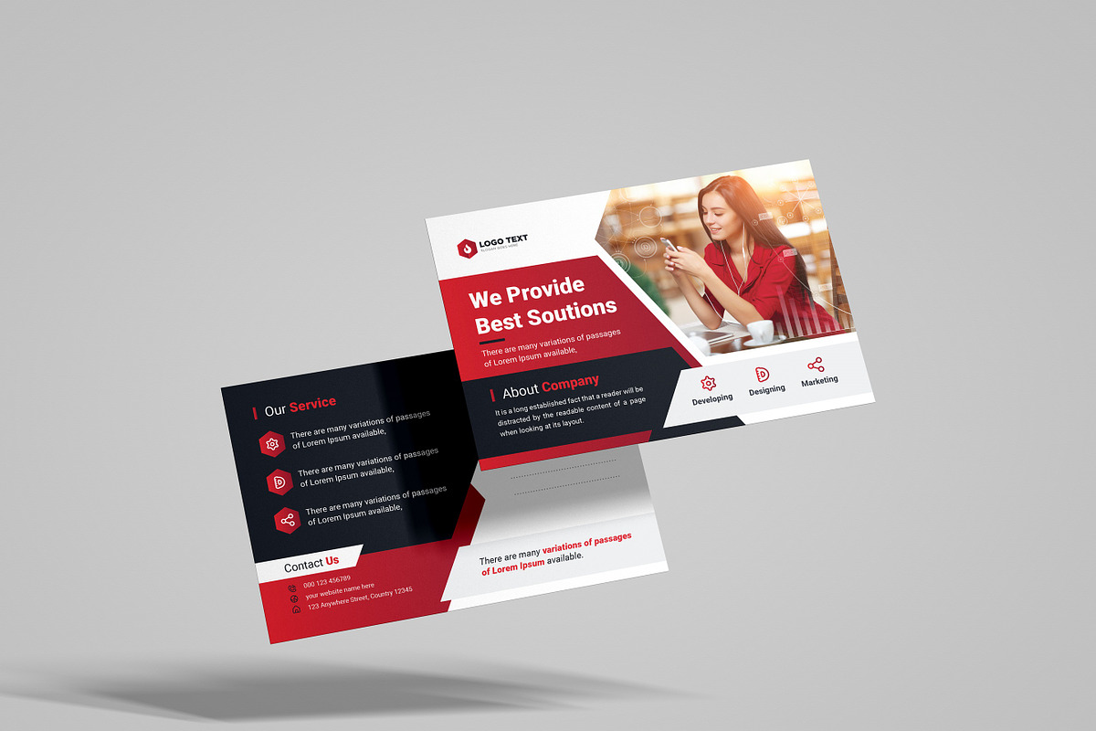 Postcard design template, a Card Template by zahidhossainalif (Photo 2 of 3)
