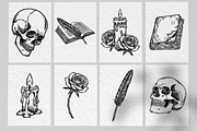 Skull Reader Illustration Bundle, an Illustration by Tekuni (Thumbnail 4 of 13)