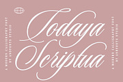 Todaya Scriptua, Calligraphy Font, a Script Font by Andfonts (Thumbnail 1 of 9)