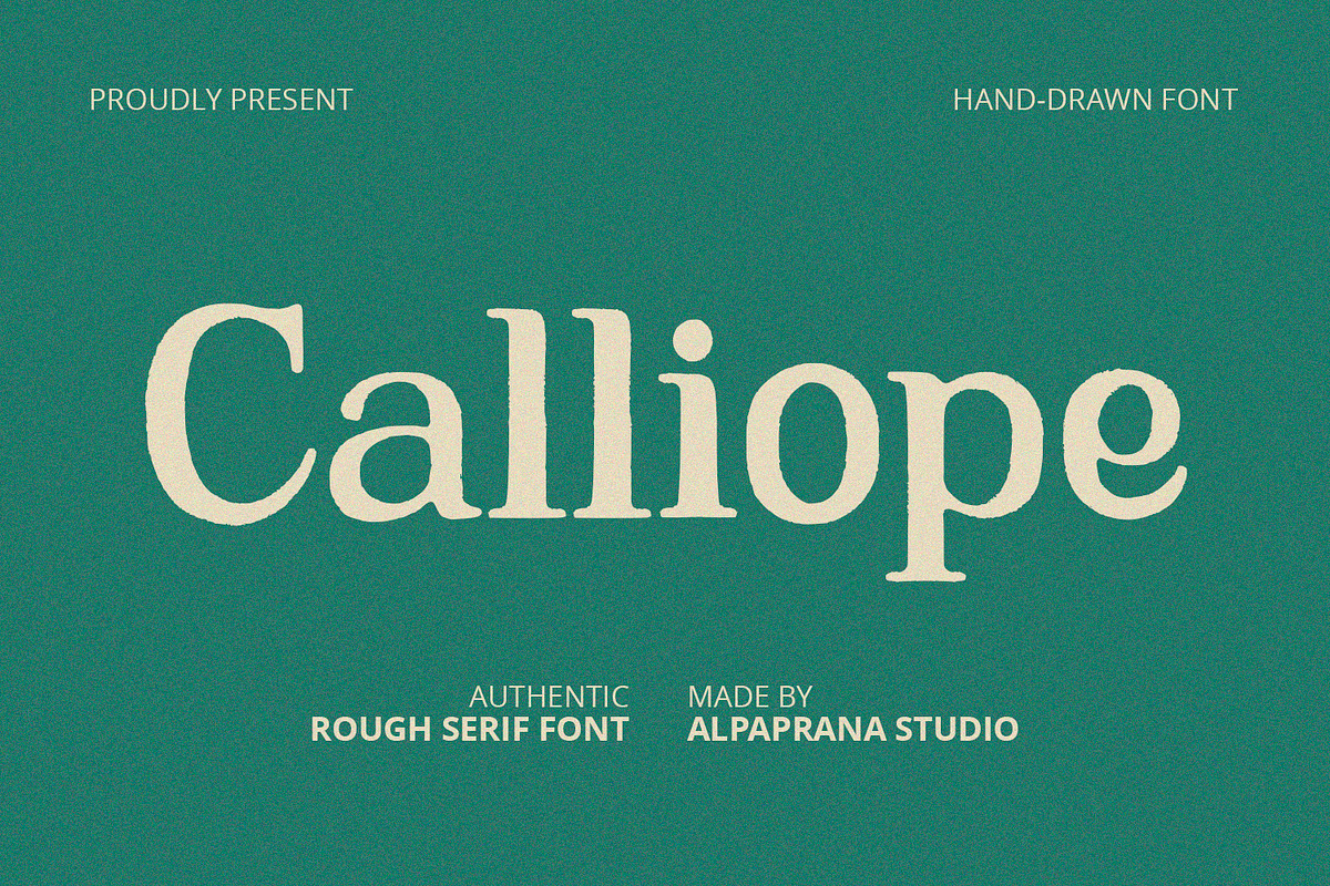 Calliope - Serif Font, a Serif Font by Alpaprana (Photo 1 of 10)