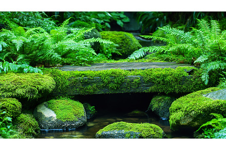 Enchanted woodland garden with lush, a Nature Photo by Lermont51