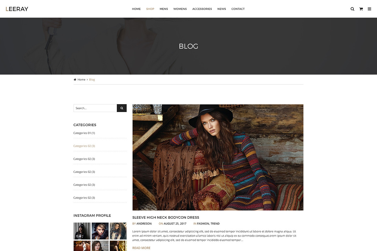 Leeray Fashion Ecommerce Template, a Websites & App Template by mine-tech (Photo 7 of 16)
