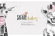 SAFARI BABIES watercolor set, an Animal Illustration by Natali Smolova (Thumbnail 1 of 8)