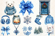Cozy Winter Clipart Bundle, Blue Sno, an Illustration by Libby Wishes (Thumbnail 2 of 6)