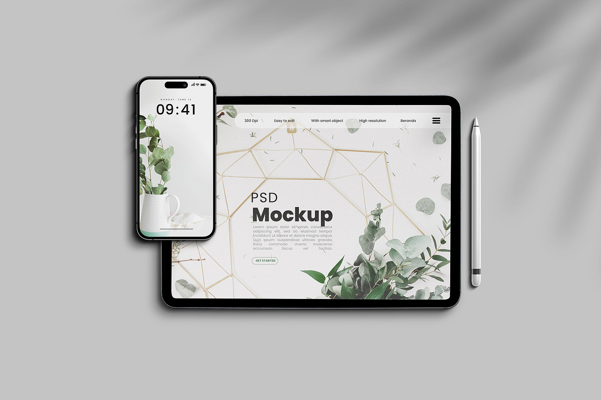Smartphone and Tablet Mockup, an iPad Mockup by Artlogs x Modaldesain (Photo 2 of 4)