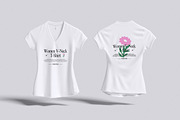 Women V-Neck T-Shirt Mockup, a Shirt Mockup by Rielismee (Thumbnail 4 of 6)