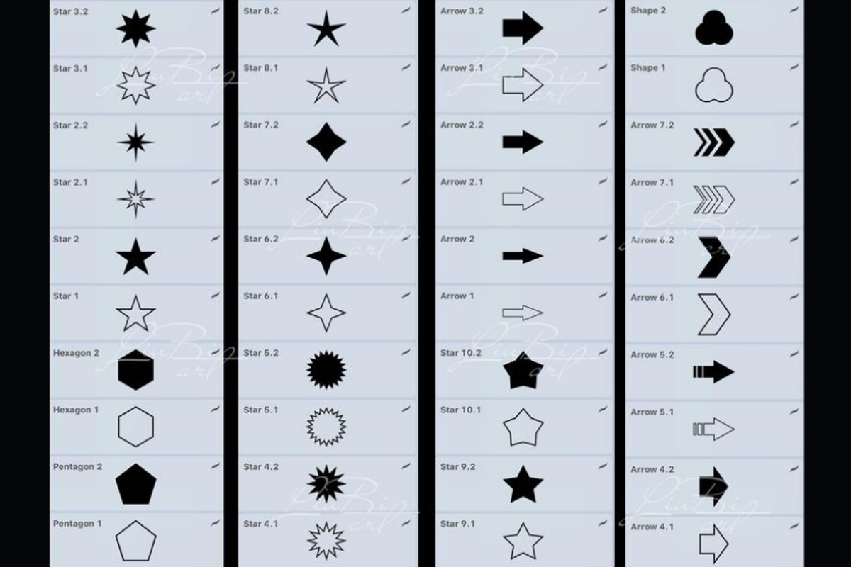 100 Procreate Geometric Brushes Set, a Shape Add-On by LiuBi Art (Photo 2 of 4)
