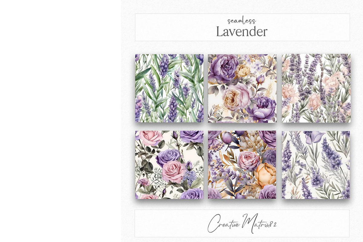 Watercolor Lavender Seamless Pattern, a Texture Graphic by Creative Matrix82 (Photo 4 of 4)