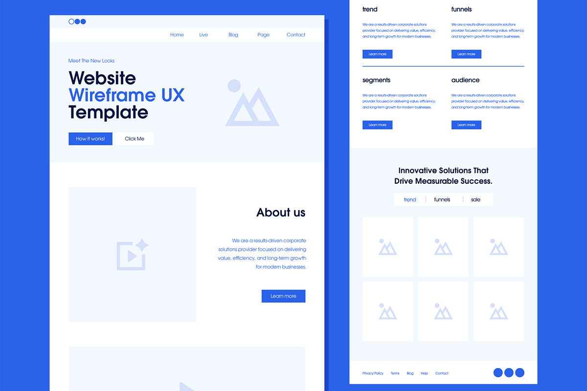 Website Landing Page UX Wireframe, a Landing Page Template by ContestDesign (Photo 1 of 6)