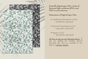 Floral Toile - Digital Paper Set