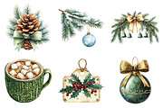 Green Winter Christmas Clipart, an Illustration by Daily.Designs (Thumbnail 3 of 5)