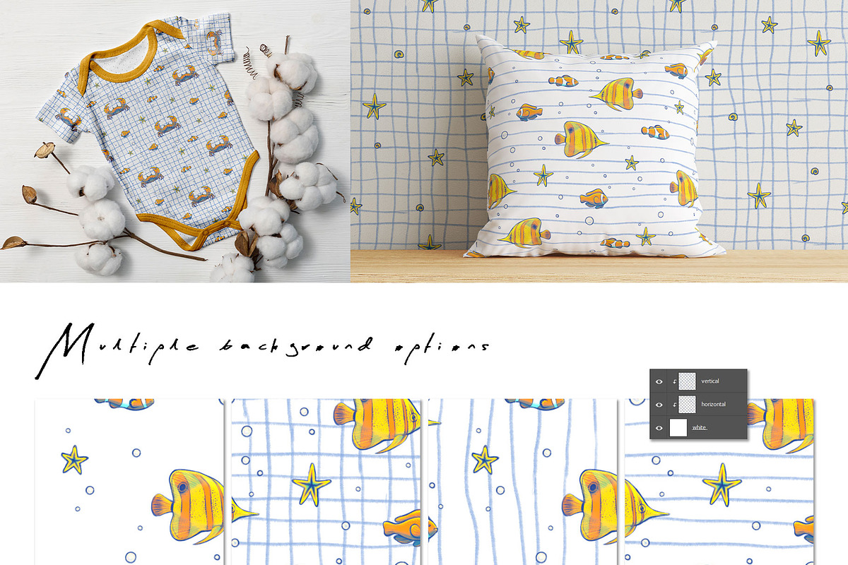 OCEAN Patterns & Clipart, a Decorative Illustration by Liiafis (Photo 4 of 15)