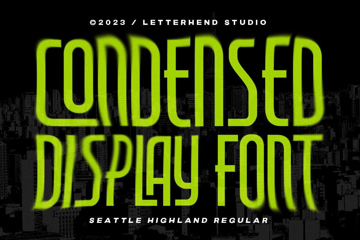 Seattle Highland - Condensed Font, a Sans Serif Font by Letterhend Studio (Photo 7 of 10)