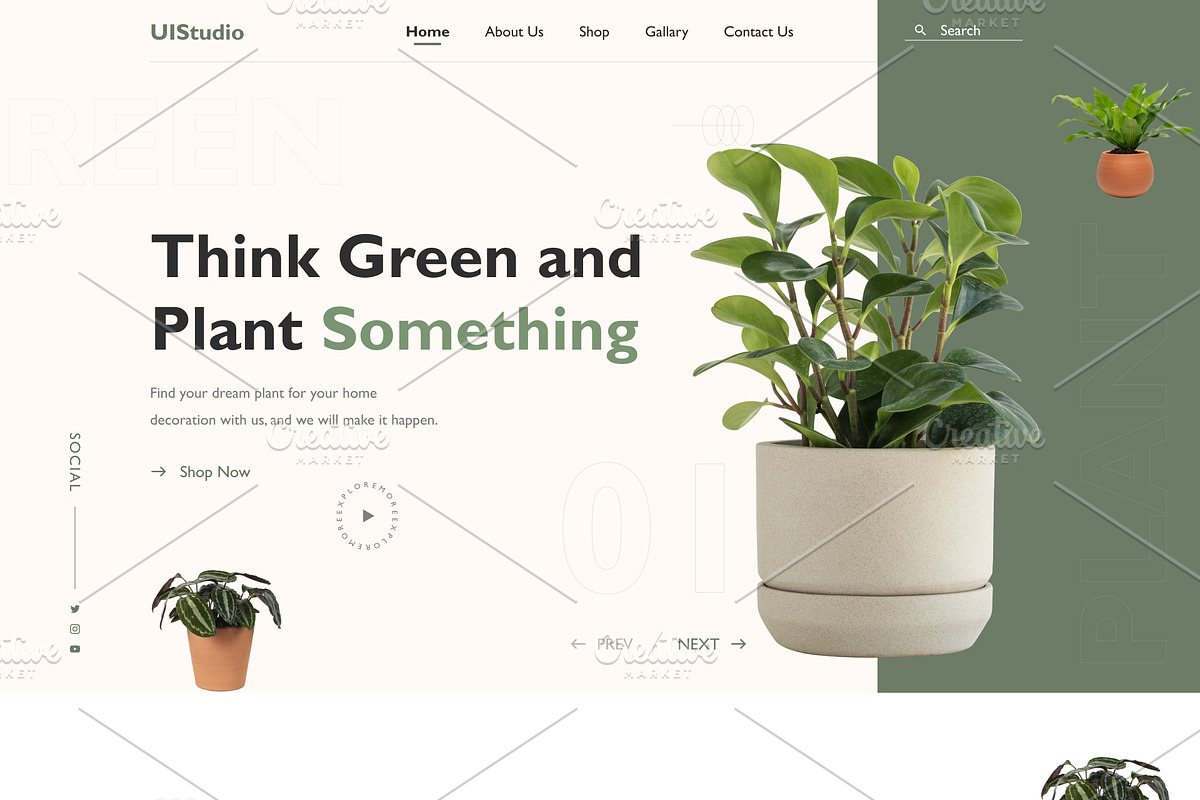 Planting Shop Website Template, a Landing Page Template by uiwarrior (Photo 3 of 3)