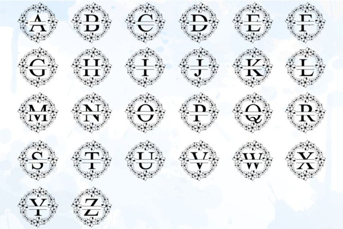 Floral Alphabet Monogram Letter SVG, a Graphic by D2PUTRI (Photo 5 of 27)