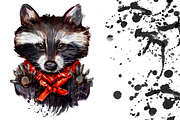 Set racoon fineart .4 styles, an Animal Illustration by art_mouse (Thumbnail 4 of 7)