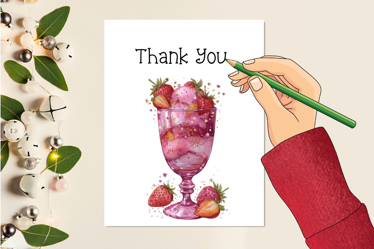 Whimsical Pink Sweet Summer Clipart, a Seasonal Illustration by Creative Art (Photo 7 of 8)