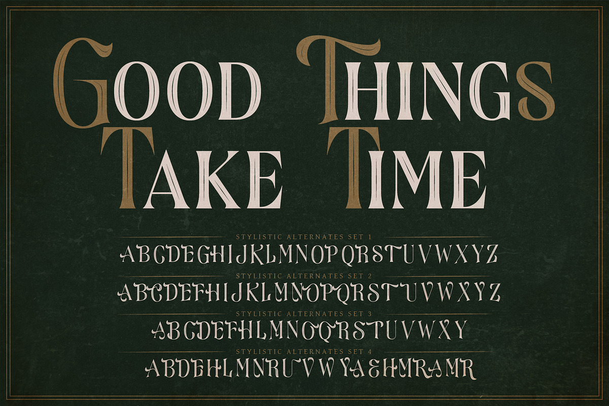 Devils Cut - Vintage Label Typeface, a Serif Font by Surplus Type Co (Photo 2 of 9)
