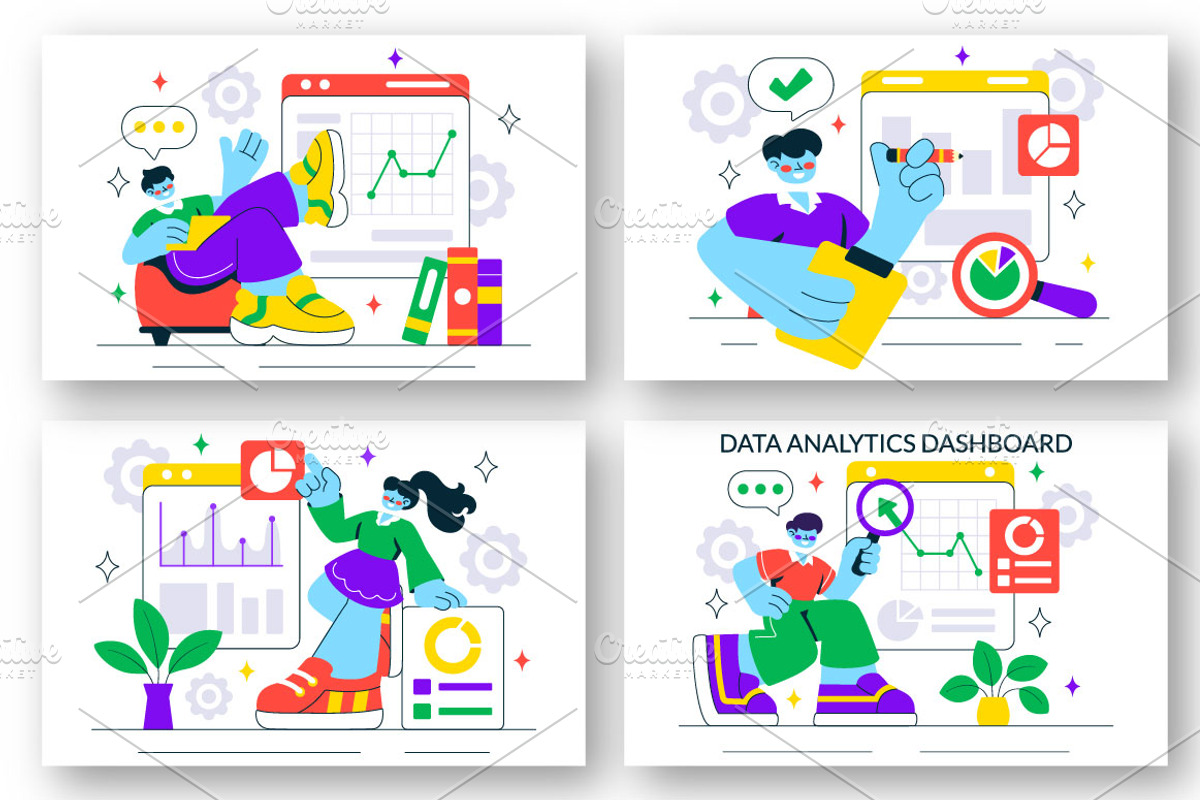 10 Data Analytics Dashboard, a Technology Illustration by denayunebgt (Photo 2 of 4)